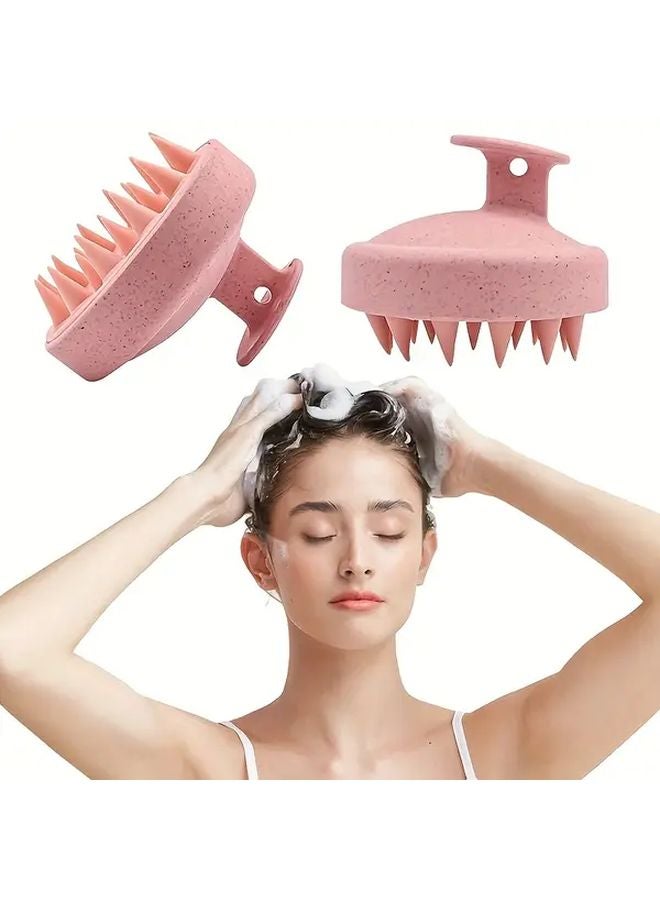 Wheat Grass Pink Shampoo Brush Head Scalp Massager Hair Straightener Beauty Tool - Image 4